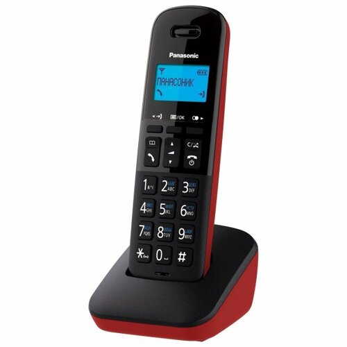 телефон ip dect panasonic kx tpa60rub sip трубка цифр ip телефон Радио Телефон Dect Panasonic KX-TGB610RUR красный АОН