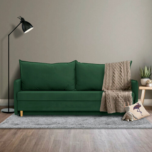 Изображение товара Диван - кровать прямой Кёльн Лайт, механизм еврокнижка, 200 х 74 х 73 см, Зеленый