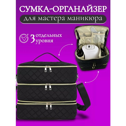 Бьюти-кейс 28, 3 шт., , черный