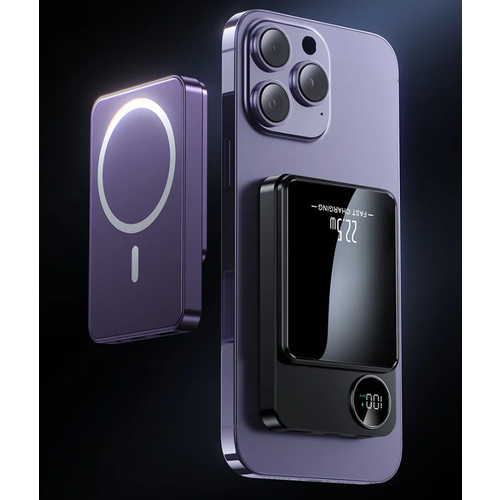 Power Bank c MagSafe для iPhone 1615141312 с быстрой зарядкой 225W 10000 mAh Портативный внешний аккумулятор Super Fast Charging Black 214100₽