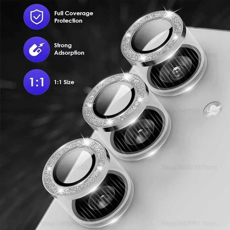 Защитная пленка для камеры Samsung Galaxy A55 A35 A 55 35 5G, металлическое кольцо для объектива, закаленное стекло Somsung A55 2024, пленка для объектива, защитная крышка, silver-03, For Samsung A55 5G — фото 1