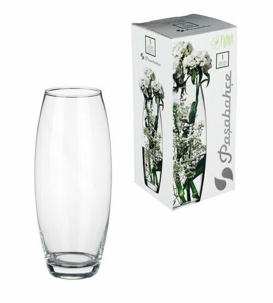 Стеклянная ваза Pasabahce "Flora", настольная, прозрачная, 26х8 см, 1750мл — фото 1