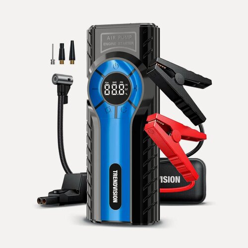 Изображение товара Автомобильный компрессор TrendVision Start, 4 в 1, 12В, черно-синий,