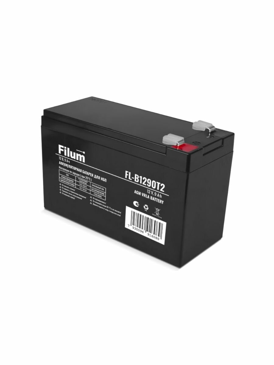 Батарея для ИБП Filum FL-B1290T2 AGM VRLA 12 В 9 Ач (ШхВхГ) 151х100х65 мм с клеммой Т2