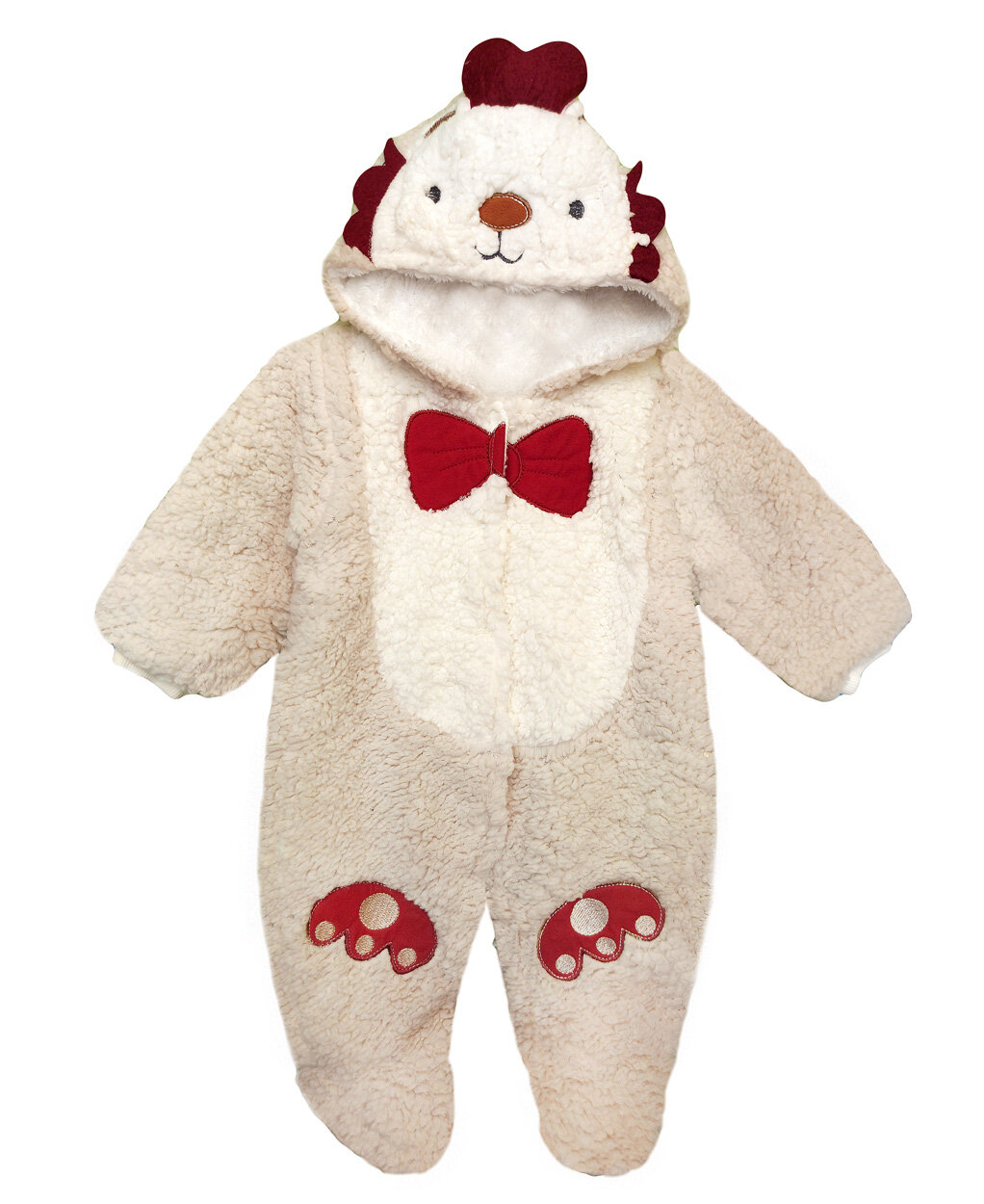 Комбинезон  комбинезон с капюшоном и закрытой стопой закрытая стопа размер 74 бежевый