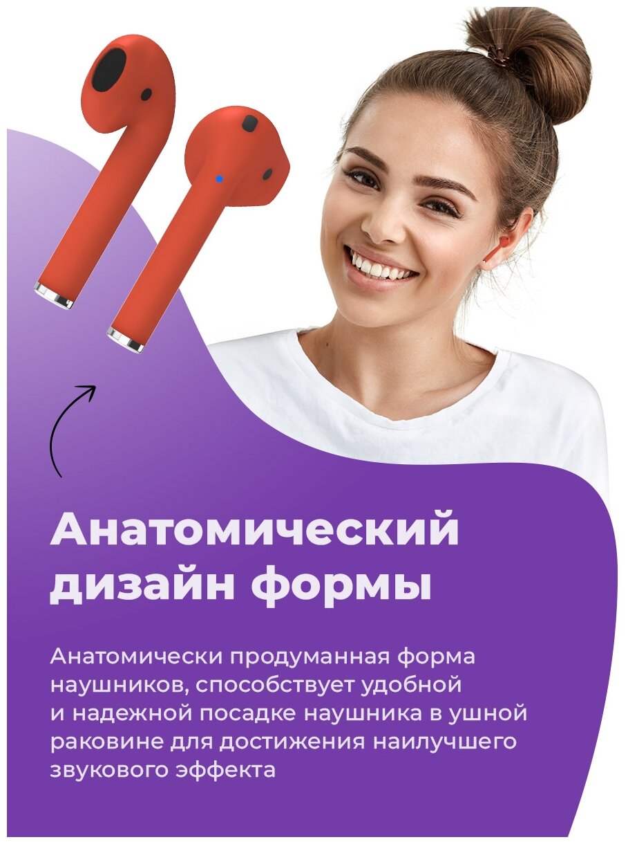 Наушники с микрофоном RITMIX RH-825BTH TWS, Bluetooth, вкладыши, белый [80000897] - фото №6