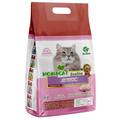 Наполнитель HOMECAT Eco Line, с ароматом лотоса, Trixie (товары для животных, комкующийся 6 л, 80842M)
