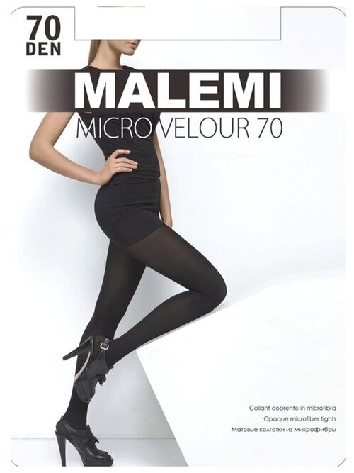 Колготки  Malemi Micro Velour, 70 den, размер 2, черный