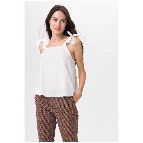 фото Блузка-топ из хлопка ichi 20109348 белый 42