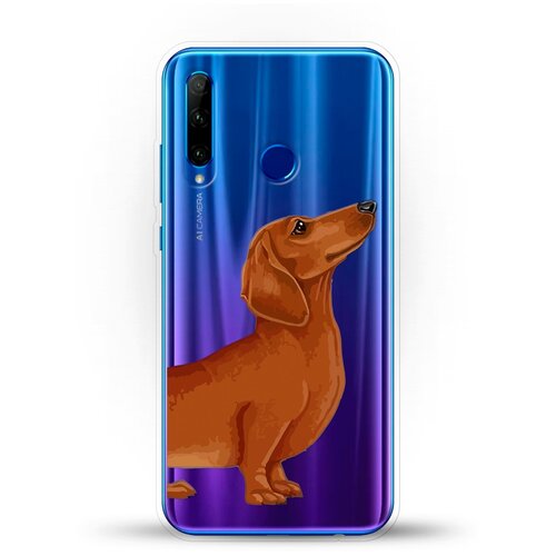фото Силиконовый чехол коричневая такса на honor 10i andy & paul