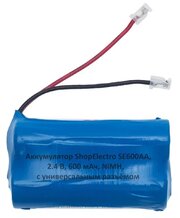 Аккумулятор ShopElectro SE 600АА, 2.4 В, 600 мАч/ 2.4 V, 600 mAh, NiMH, с универсальным разъёмом