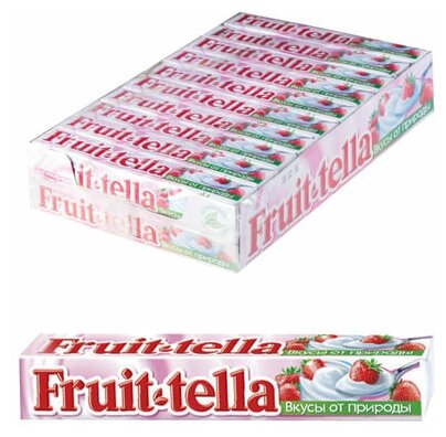 Жевательная конфета FRUITTELLA (Фруттелла) "Клубничный йогурт", 41 г, 86785