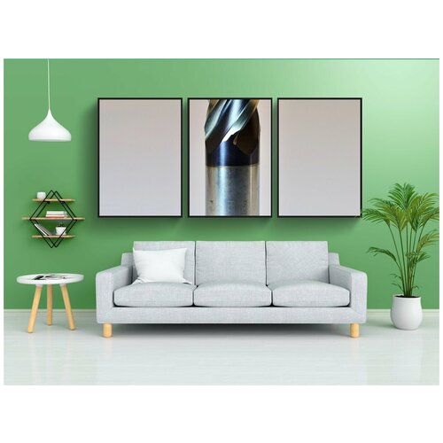 фото Набор модулных постеров для интерьера "фрезы, концевые фрезы, фрезерование" 60x90 см. в тубусе, без рамки lotsprints