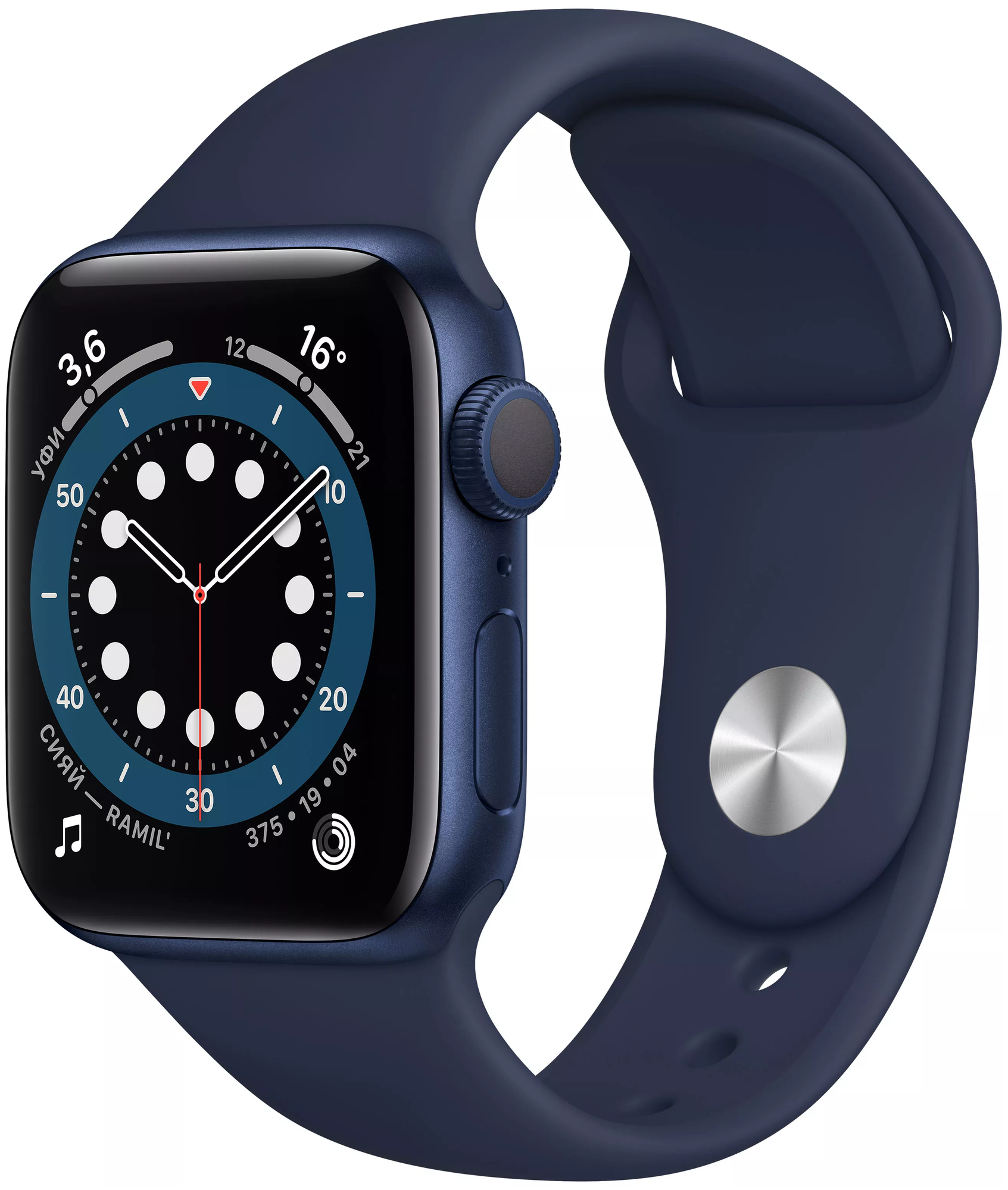 Apple Watch Series 6 GPS 40мм Aluminum Case with Sport Band RU, синий/темный ультрамарин