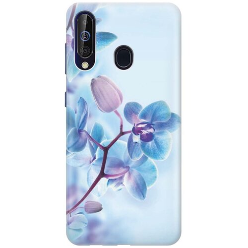 фото Силиконовый чехол на samsung galaxy a60 / m40 / самсунг а60 / м40 с принтом "синий цветок на синем" gosso