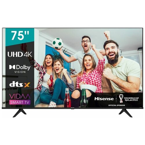 75 Телевизор Hisense 75A6BG 4K Ultra HD черный смарт ТВ VIDAA 9069100₽