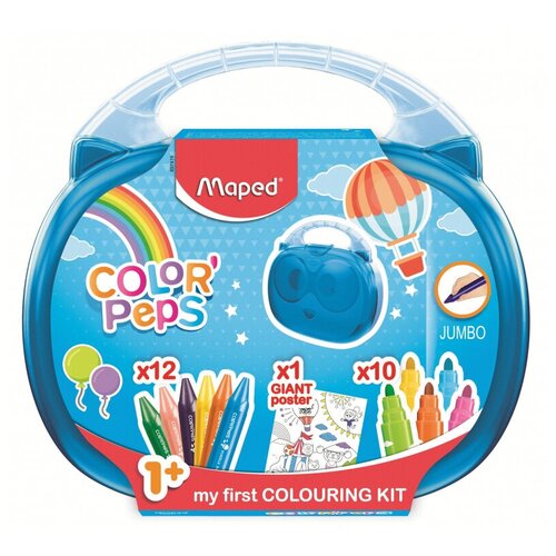 Фломастеры Набор для рис-я Maped COLOR'PEPS JUMBO: раскр,12мел,10флом,897416