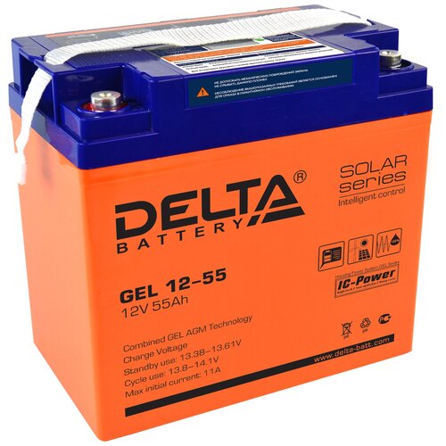 Аккумуляторная батарея для ИБП Delta GEL 12-55 аккумуляторная батарея delta gel 12 65 12v 65ah