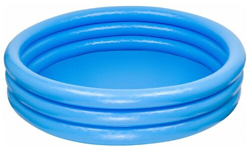 Бассейн надувной, детский, круглый, 3 кольца, от 2 лет, голубой, с ремкомплектом, для дачи, размер - 147 х 33 см
