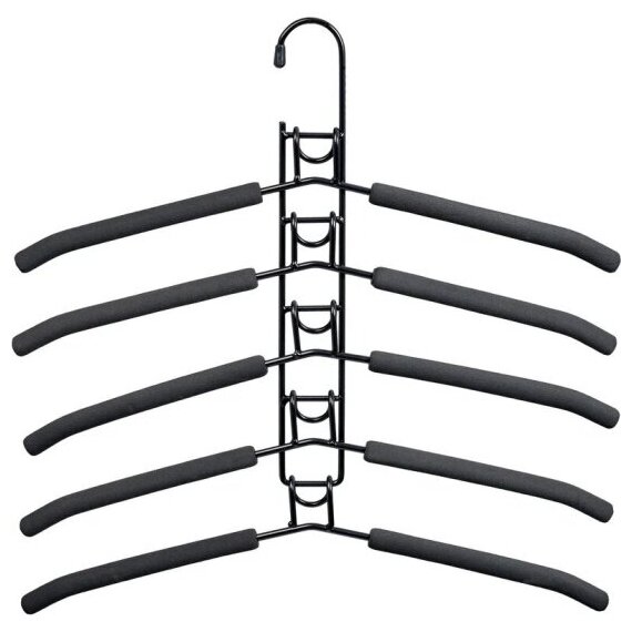 Вешалка-трансформер для одежды Bradex «гинго» 5 в 1, TD 0722, 38x40, чёрная