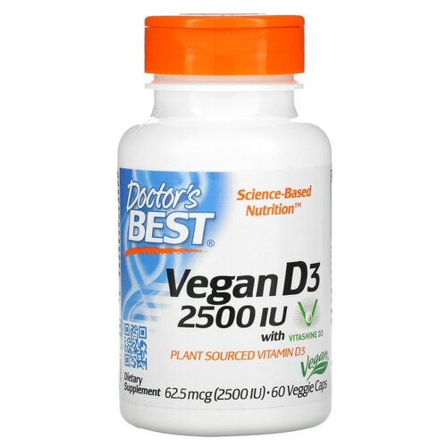 Капсулы Doctor's Best Vegan D3 2500 МЕ, 50 г, 60 шт.