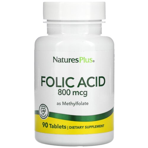 Таблетки Nature's Plus Folic Acid, 200 г, 800 мкг, 90 шт.