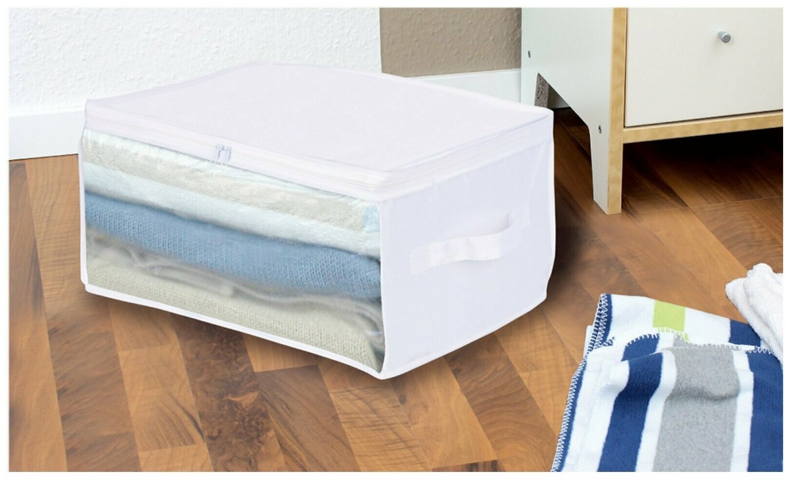 Кофр для хранения одеял и подушек 40х20x30 см нетканный материал 2 шт - фотография № 2