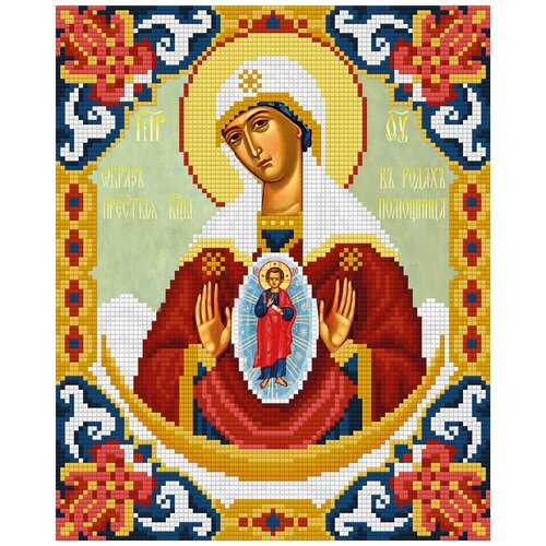 Алмазная мозаика Икона Божией Матери Помощница в родах 22x27 см.