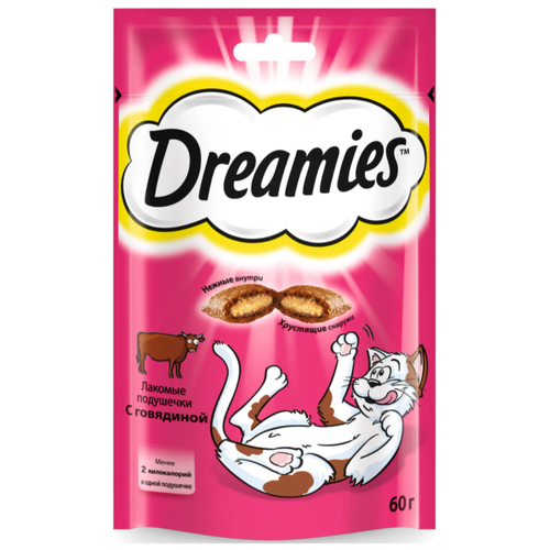 Лакомство для кошек Dreamies Лакомство для кошек Dreamies подушечки, 600 г 10 уп. мясо