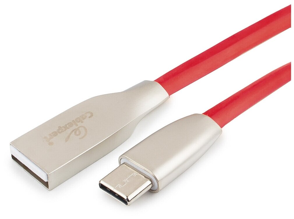 Кабель USB 2.0 Cablexpert CC-G-USBC01R-1M AM/Type-C серия Gold длина 1м красный блистер