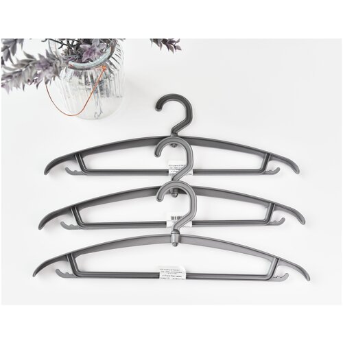 Вешалки-плечики с вращающимся крючком, цвет синий, 3 шт.