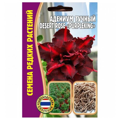 Семена Адениума тучного DESERT ROSE  PURPLEKING (3 сем.) семена адениума тучного desert rose манатар 3 сем