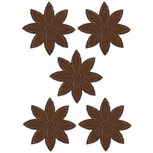 Термоаппликация/термонаклейка клеевая Цветок коричневый (5 шт) термоаппликация термонаклейка клеевая цветок черный 5 шт