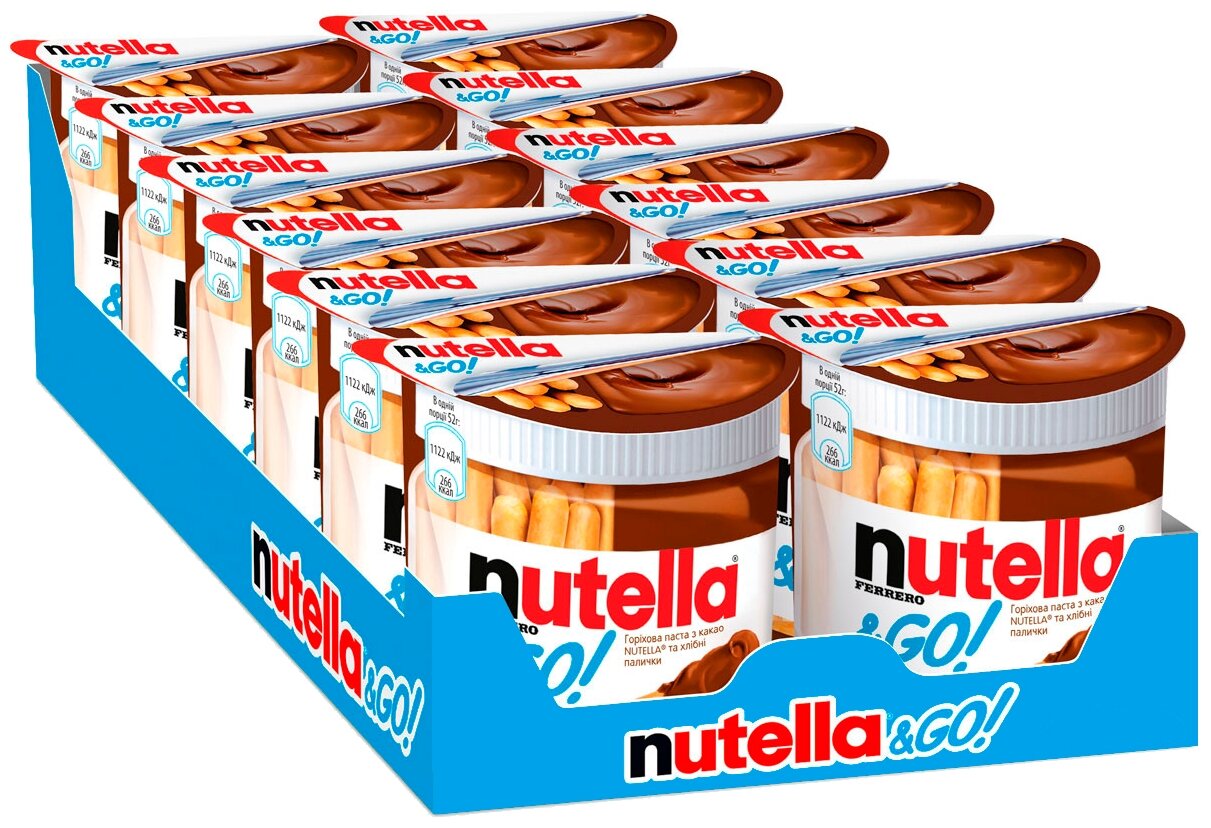 Набор Nutella & GO! ( хлебные палочки и ореховая паста ) 12 шт / Нутелла Гоу 12шт