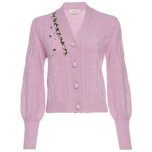 вязаный кардиган Anna Molinari 7M099A сиреневый m