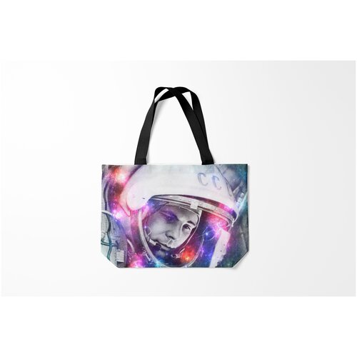 фото Сумка-шоппер / 46х35 см / исторические личности / юрий гагарин burnettie