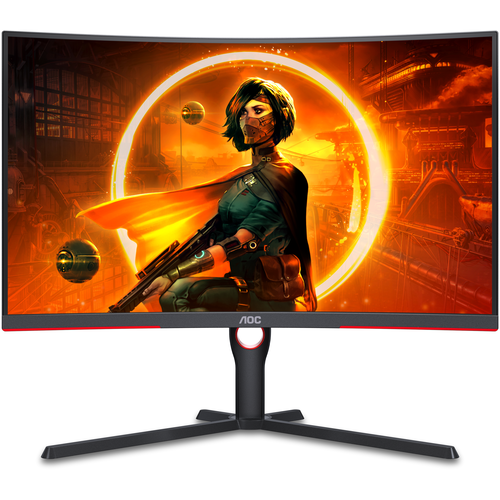 LCD AOC 31.5'' CQ32G3SU Black-Red с поворотом экрана VA curved 2560x1440 165Hz 1ms 178/178 300cd 80M:1