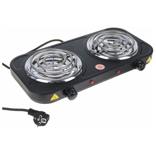 Плитка электрическая Sakura ПЭ-03В 2000 Вт 2 конфорки черная 308300₽