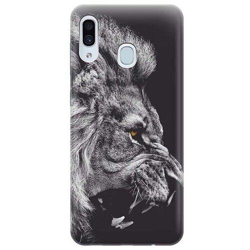 фото Ультратонкий силиконовый чехол-накладка для samsung galaxy a40 с принтом "морда льва" gosso