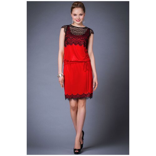 Платье Арт-Деко, размер 48, красный платье арт деко размер 48 красный