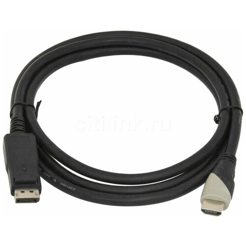 Кабель DisplayPort (m) - HDMI (m), 2м, черный