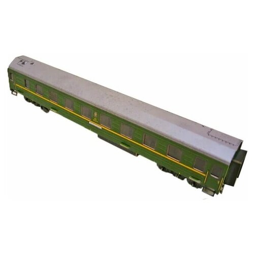 фото Сборная модель из картона спальный вагон №295-2 зеленый ae