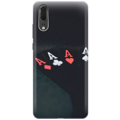 фото Силиконовый чехол на huawei p20 / хуавей п20 с эффектом блеска "флеш-рояль gosso