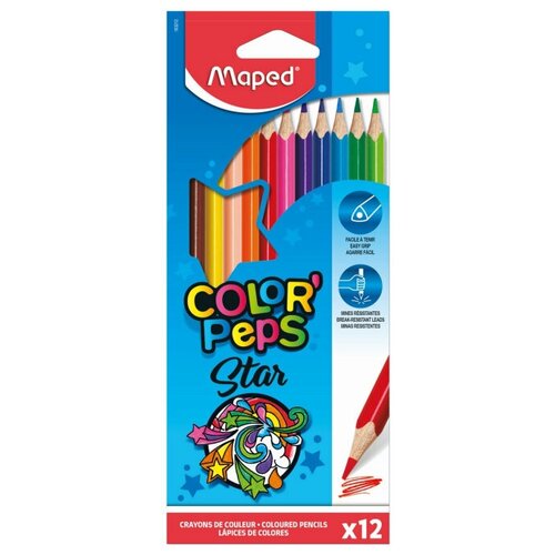 Maped Цветные карандаши Color Peps 12 цветов (183212), 12 шт. карандаши цветные maped color peps pastel 12 цветов