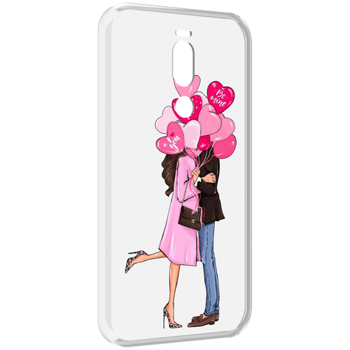 Чехол MyPads девушка-с-парнем-сердечки женский для Meizu X8 задняя-панель-накладка-бампер чехол задняя панель накладка бампер mypads девушка с парнем сердечки женский для realme x7