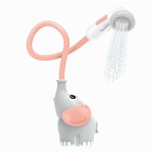 Детский душ для ванны Yookidoo Слоненок; серый с розовым