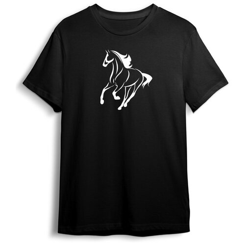 фото Футболка сувенирshop "лошадь/конный спорт" черная xl сувенир shop