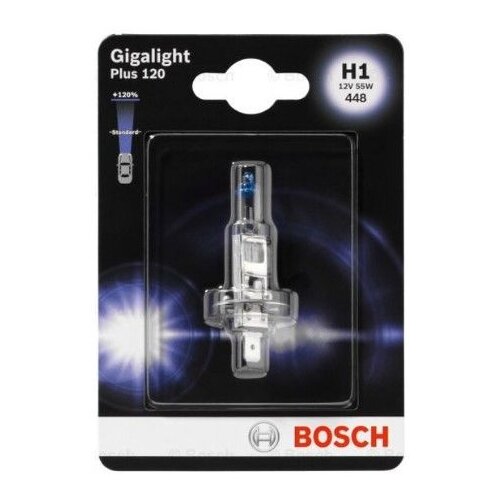 Лампа автомобильная галогенная Bosch Gigalight Plus 120 1987301108 H1 12V 55W 1 шт.