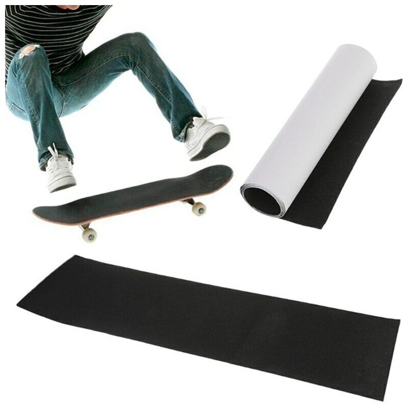 Деки для скейтборда, Шкурка для трюкового самоката, скейта GRIPTAPE, размер 30 см х 85 см, цвет черный/желтый