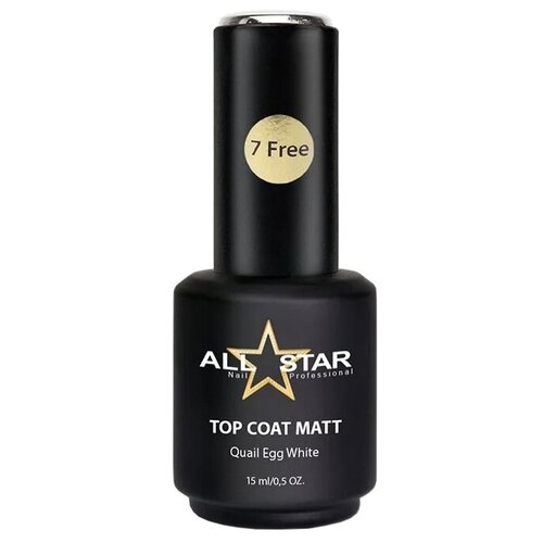 ALL STAR верхнее покрытие Top Coat Matt Quail Egg White, прозрачный, 10 мл